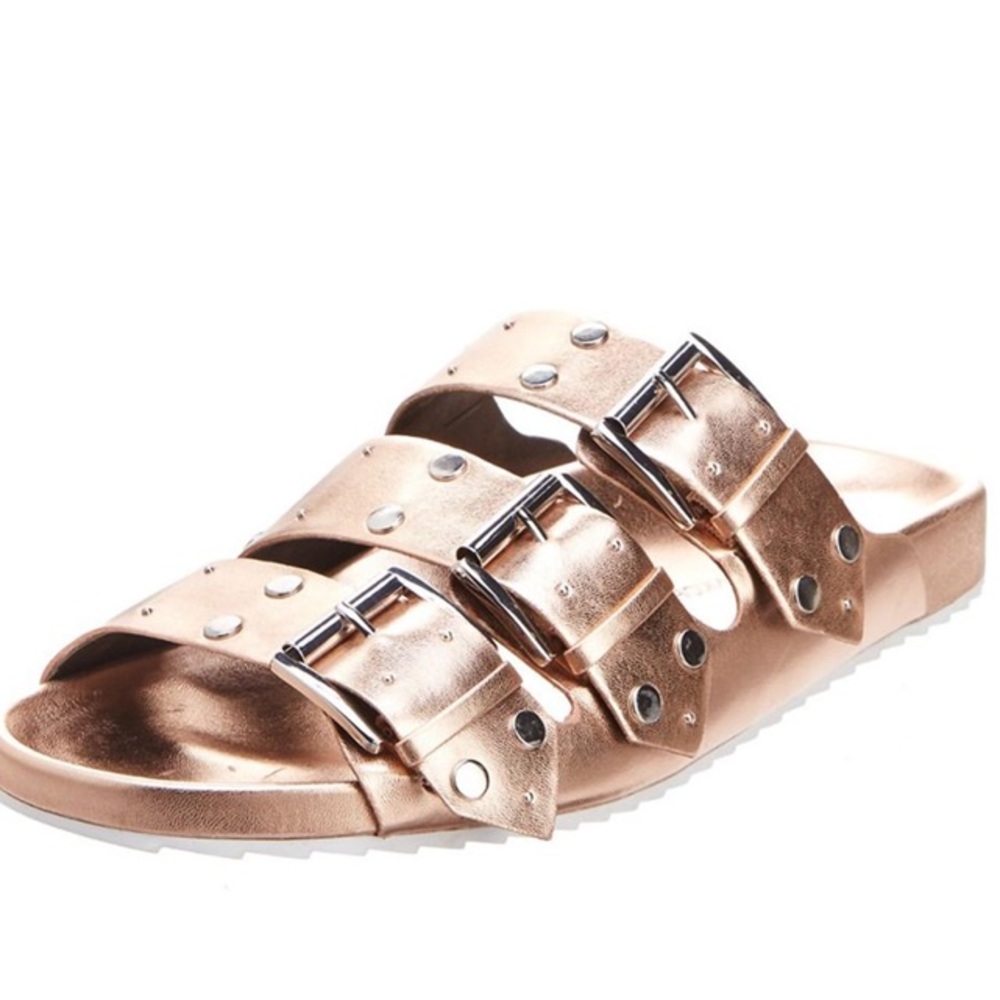 Rebecca Minkoff Taryn Rose Gold Slides (8.5)
